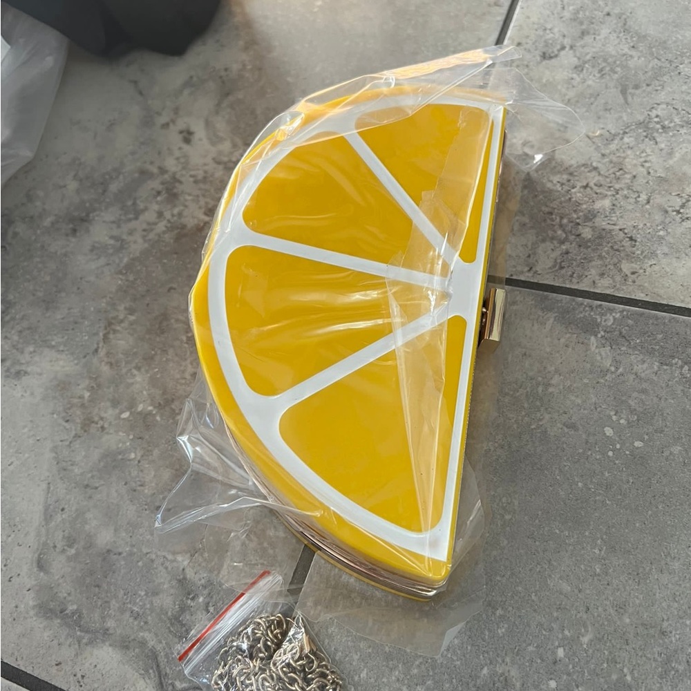 Lemon yellow summer clutch purse